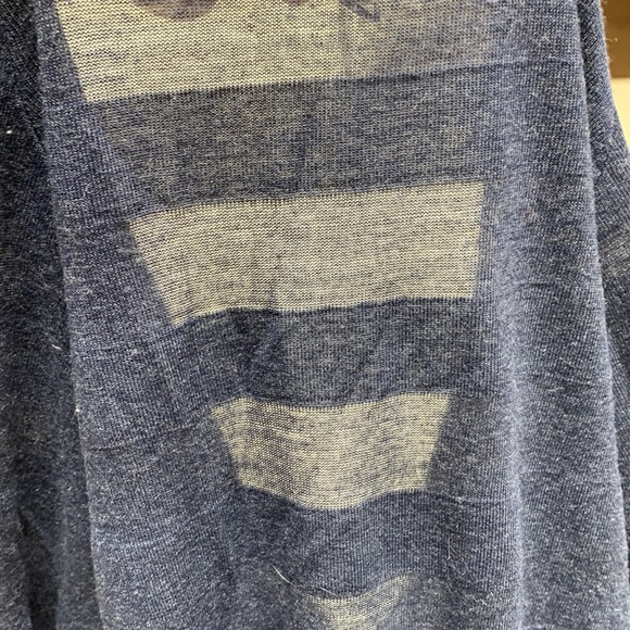 SPLENDID Navy Semi-Sheer Striped Long Sleeve - Picture 3 of 3